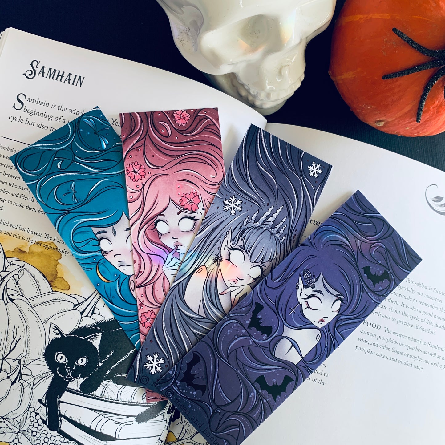 SET OF 4 CREEPY GIRLS BOOKMARKS