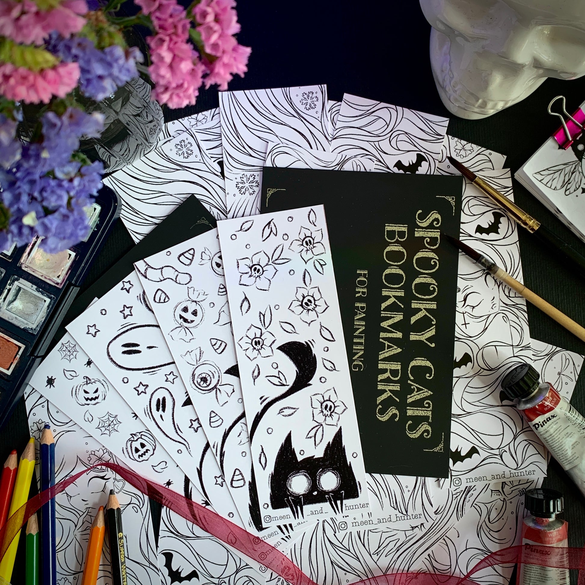 SPOOKY CATS BOOKMARKS - Moon&Hunter