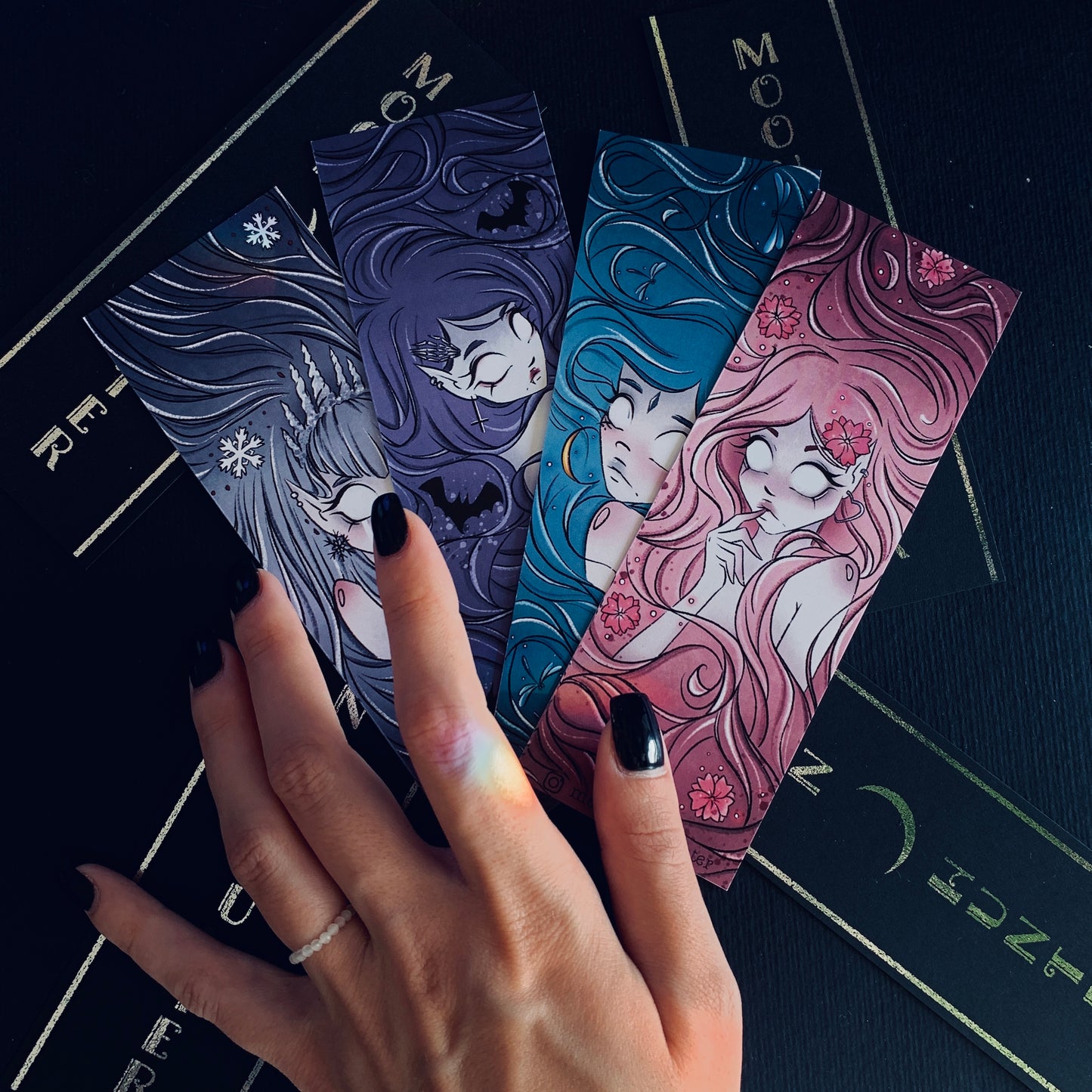 SET OF 4 CREEPY GIRLS BOOKMARKS