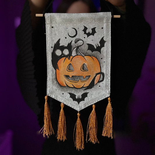 PUMPKIN CAT MAGIC WALL DECOR