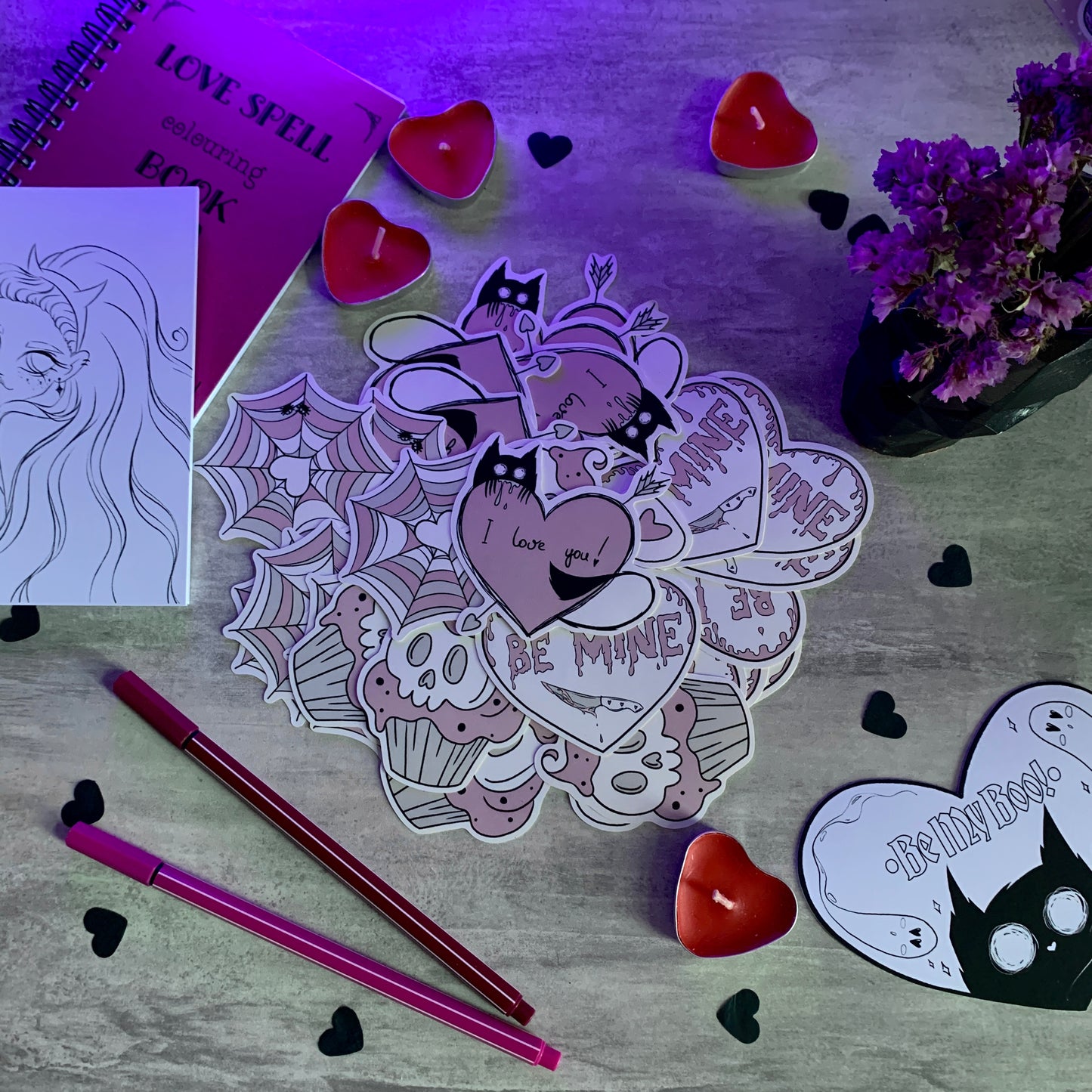 Valentines Stickers 🖤 - Moon&Hunter