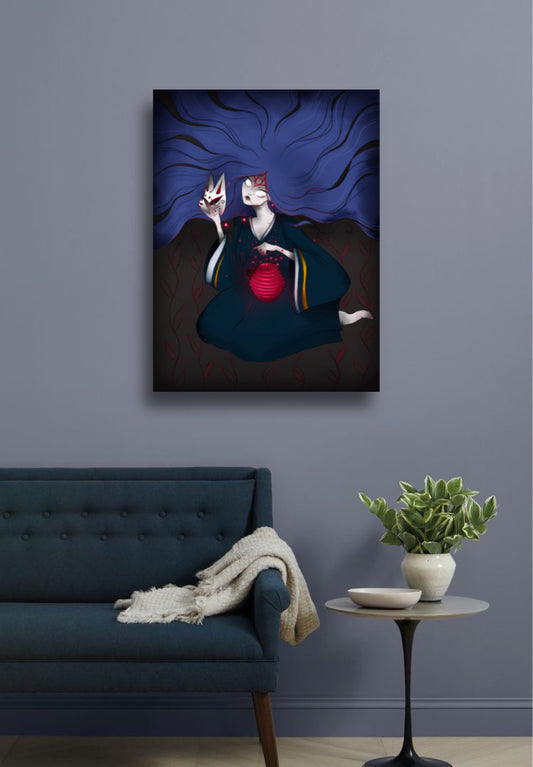 BLUE HAIR GIRL canvas